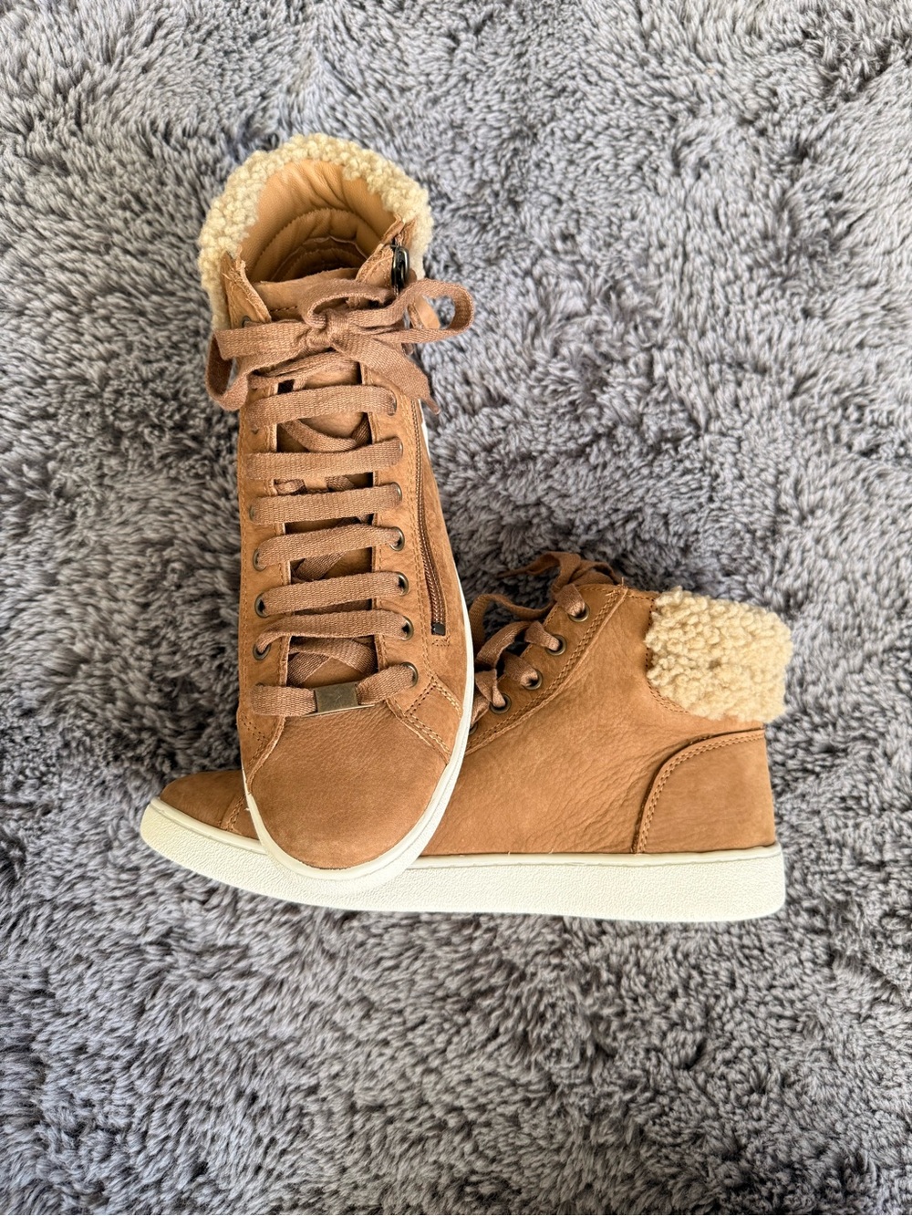 UGG Women's Chestnut High-Top Shearling-Trim Sneakers